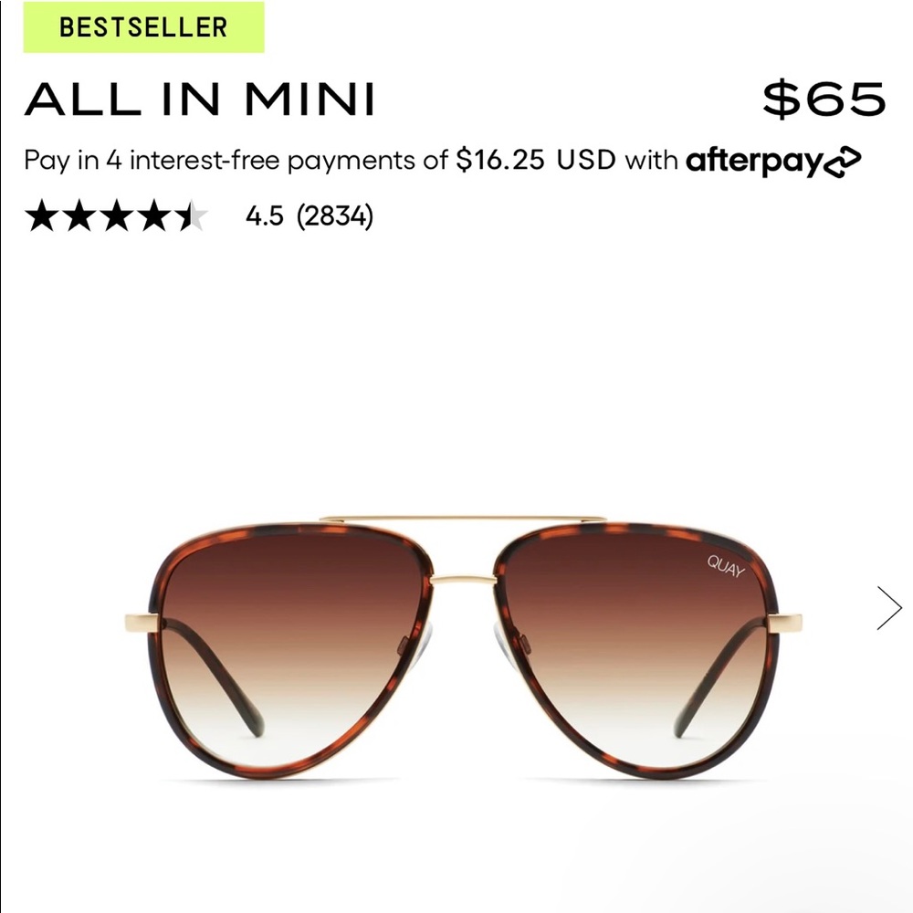 Quay - All in Mini Sunglasses (aviator style)